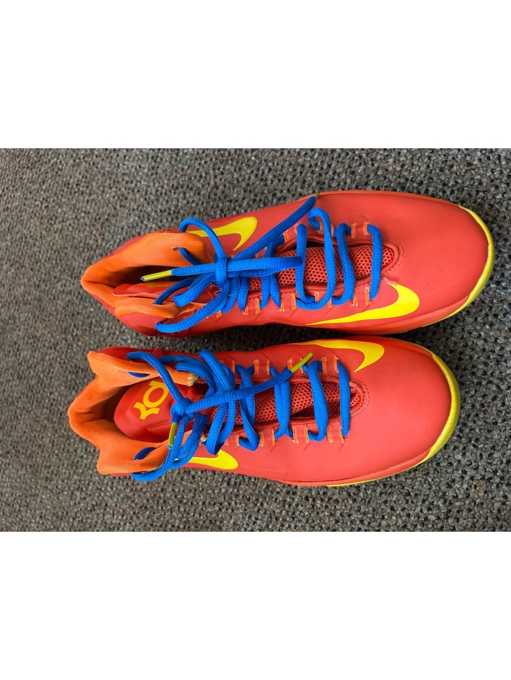 Nike KD Basketball Shoes Youth Size 7y Orange Blue Yellow